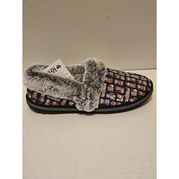 Bobs Skechers Too Cozy Snuggle Rovers Dogs Gray Womens 8.5 Memory Foam Slippers - Picture 3 of 9